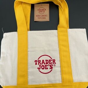 Trader Joe's Yellow and Mini Canvas Tote Bag